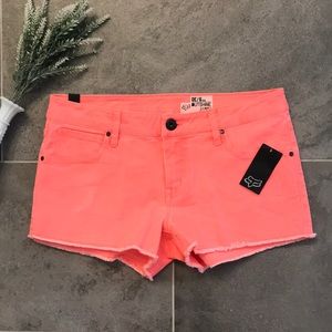 NWT FOX Jean Shorts Neon Orange
